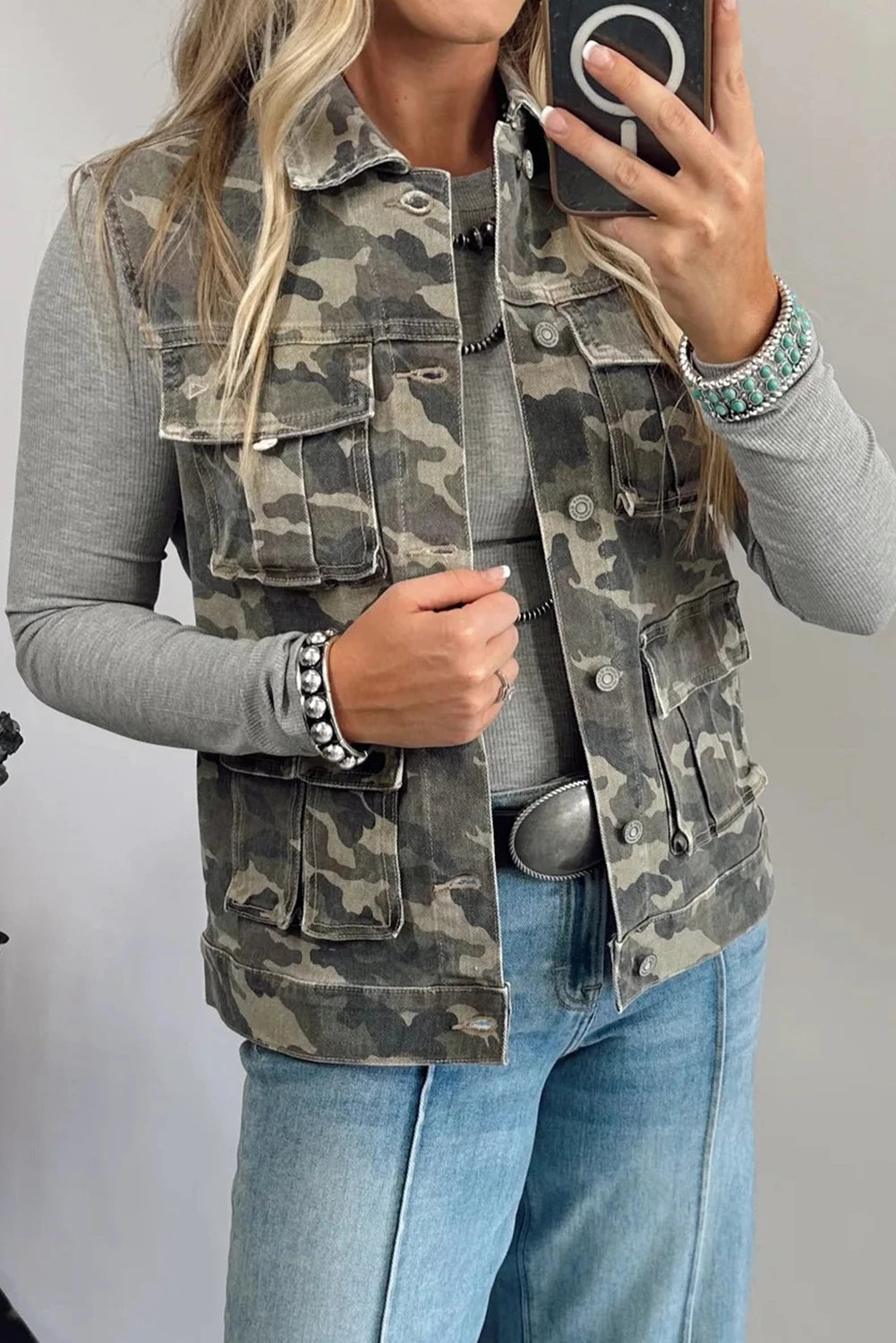 CAMO DENIM VEST