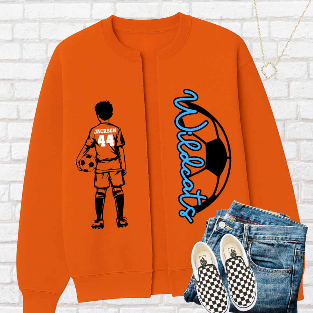 SOCCER GIRL OR BOY Custom Split Cardigan