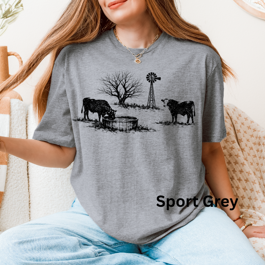 COW COUNTRYSIDE GRAPHIC TEE