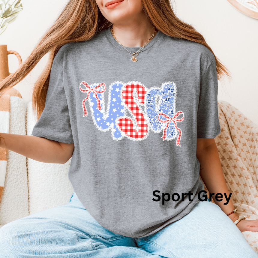 USA QUILTED GRAPHIC TEE