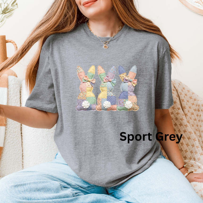 FAUX QUILTED BUNNIE SHORT SLEEVE TEE SOFTSTYLE