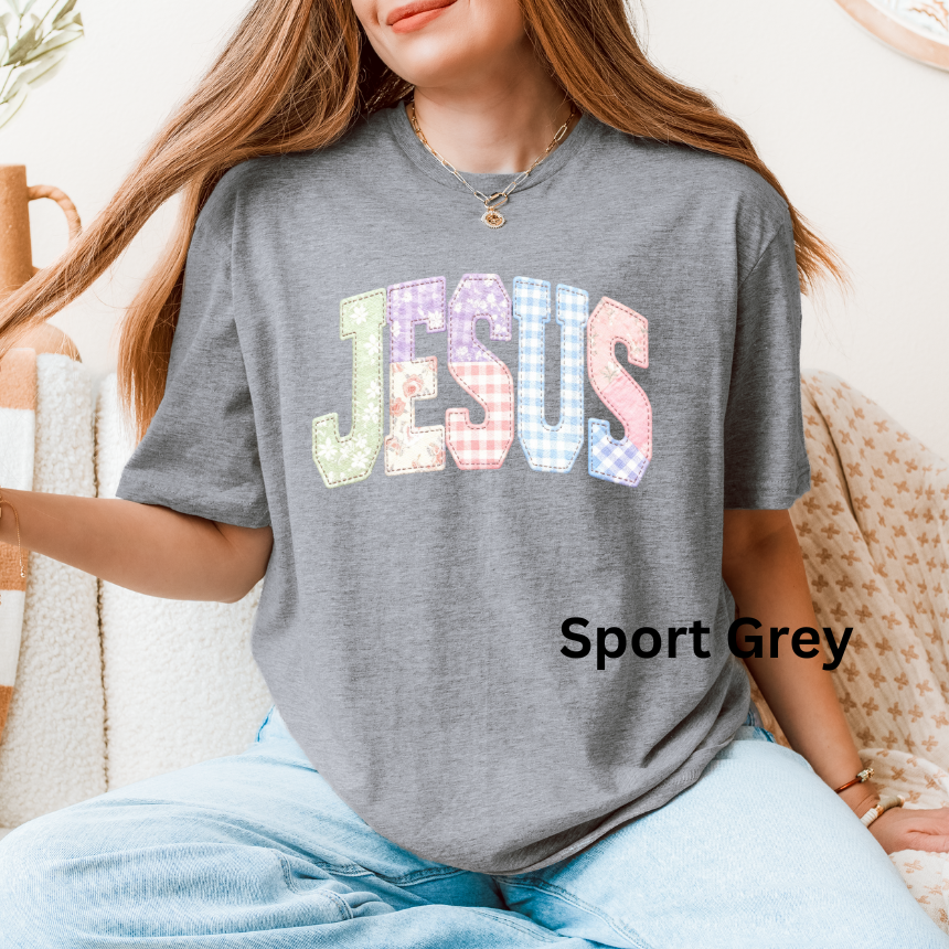 JESUS FAUX QUILTED GRAPHIC TEE - UNISEX SOFTSTYLE
