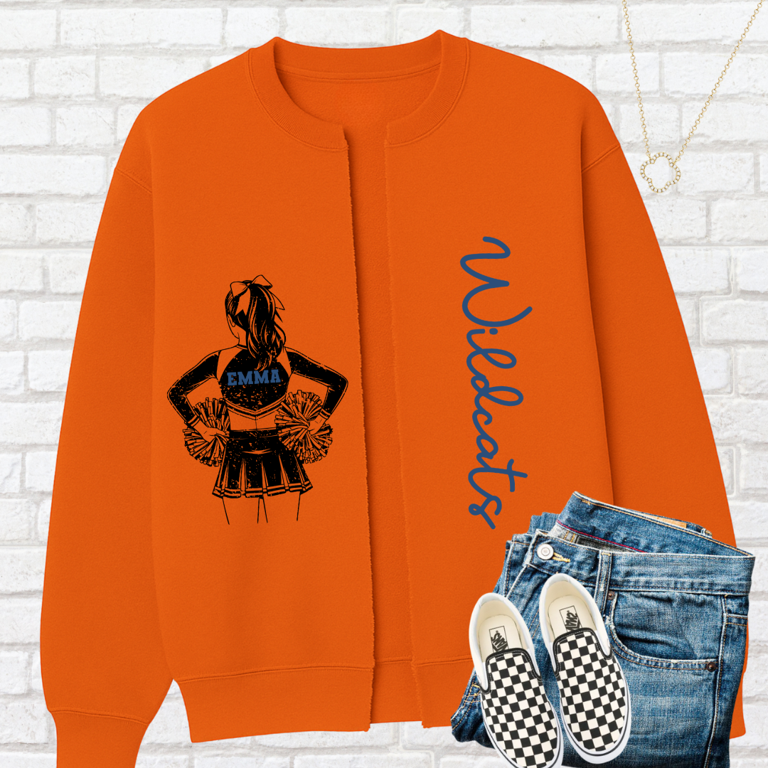 CHEERLEADING Custom Split Cardigan