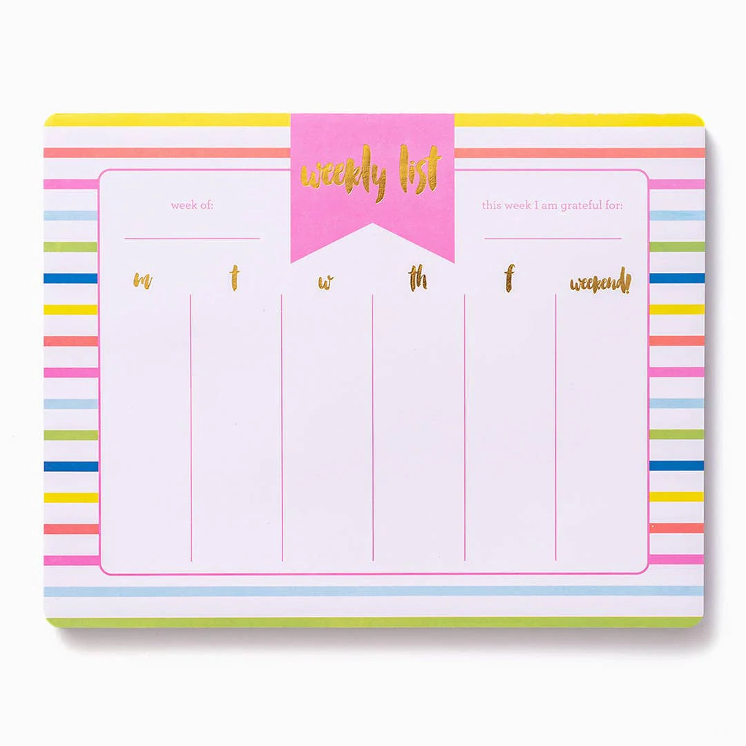 STRIPED WEEKLY LIST PAD