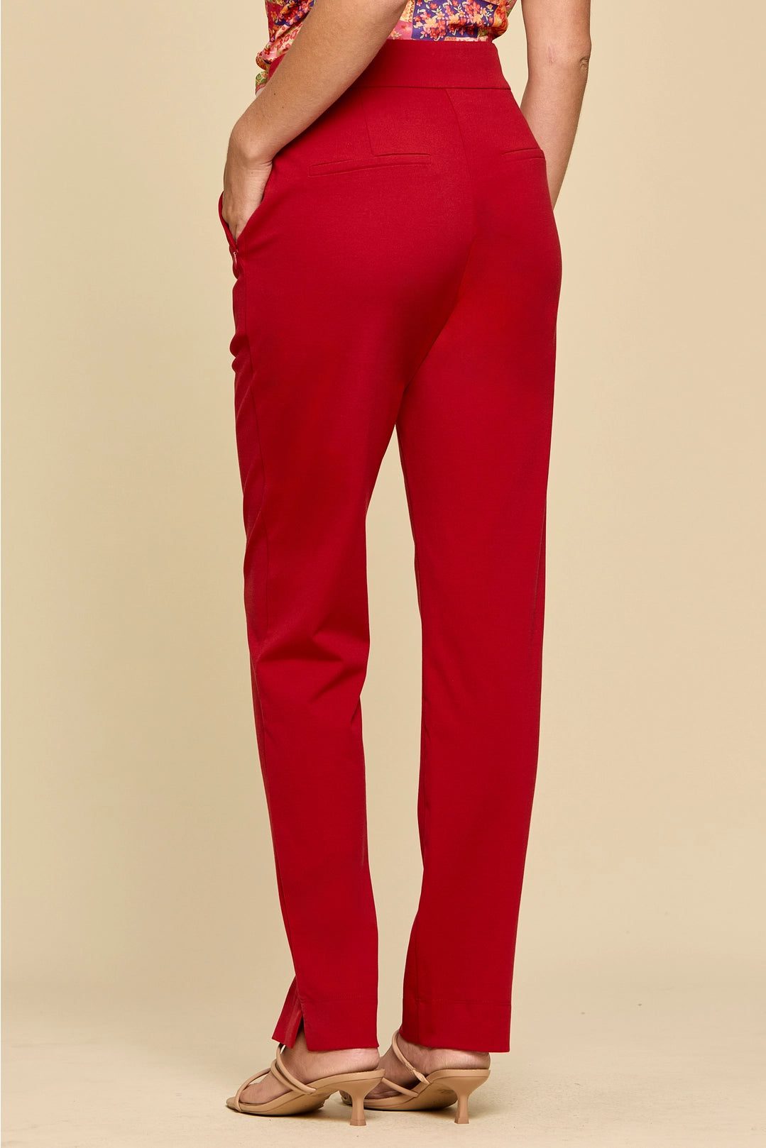 DEAR SCARLETT RED RELAXED PULL-ON PANTS