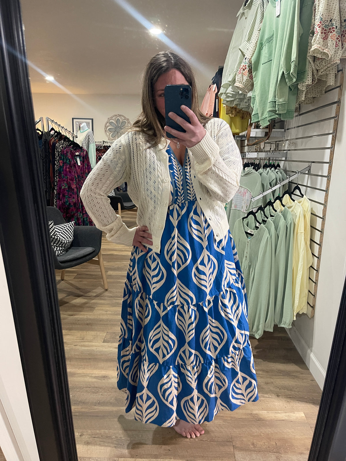 CREAM OPEN KNIT BUTTON DOWN CARDIGAN