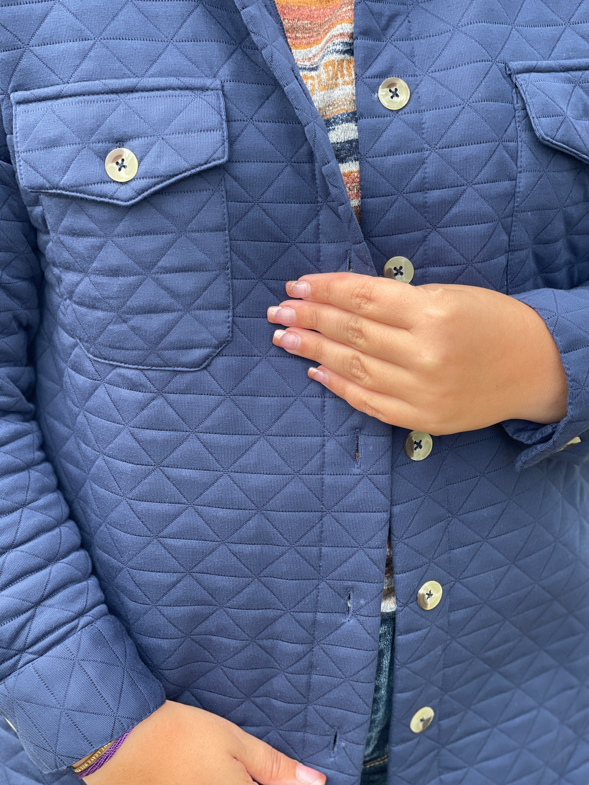 NAVY QUILTED JACKET