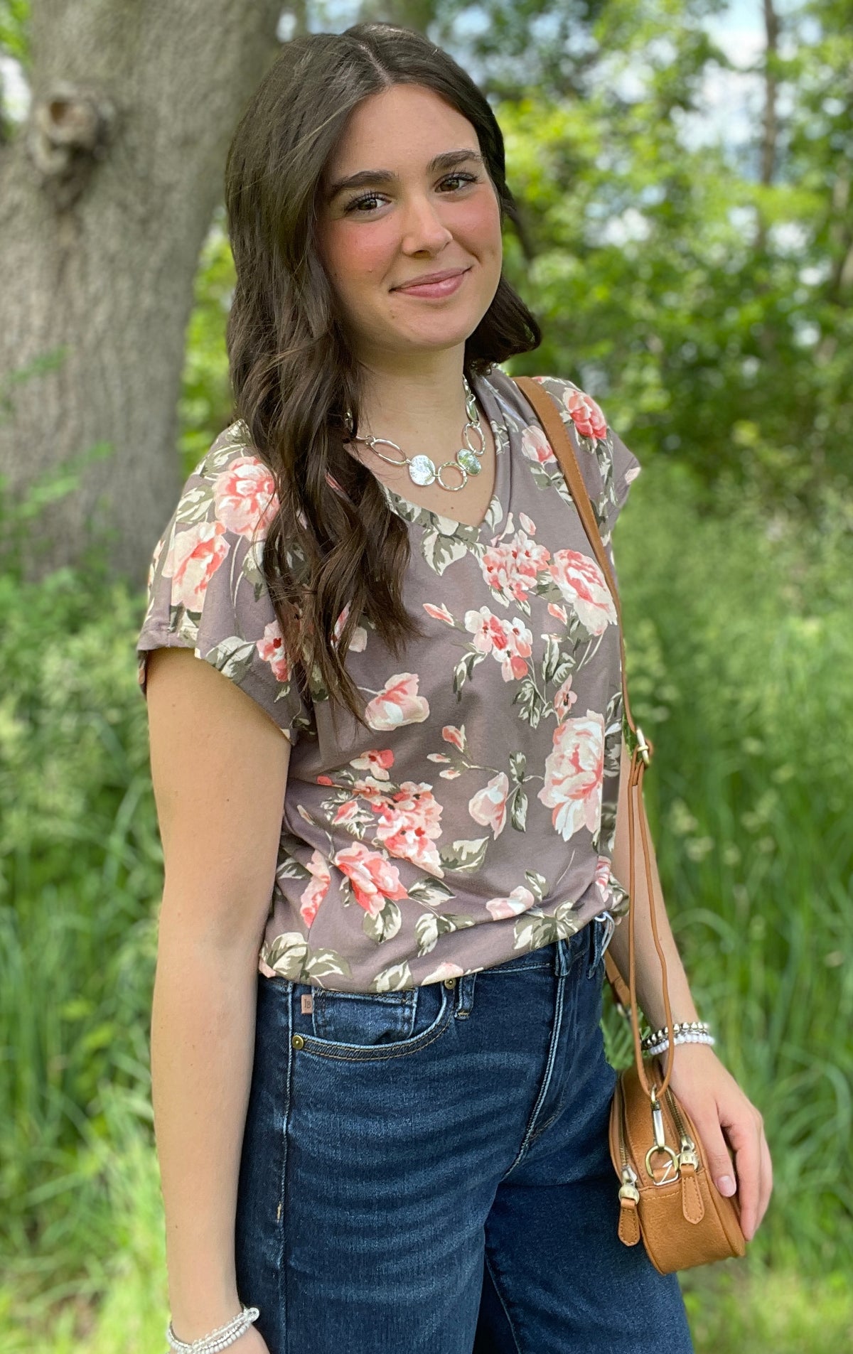 DARK MAUVE FLORAL BUTTER SOFT TOP