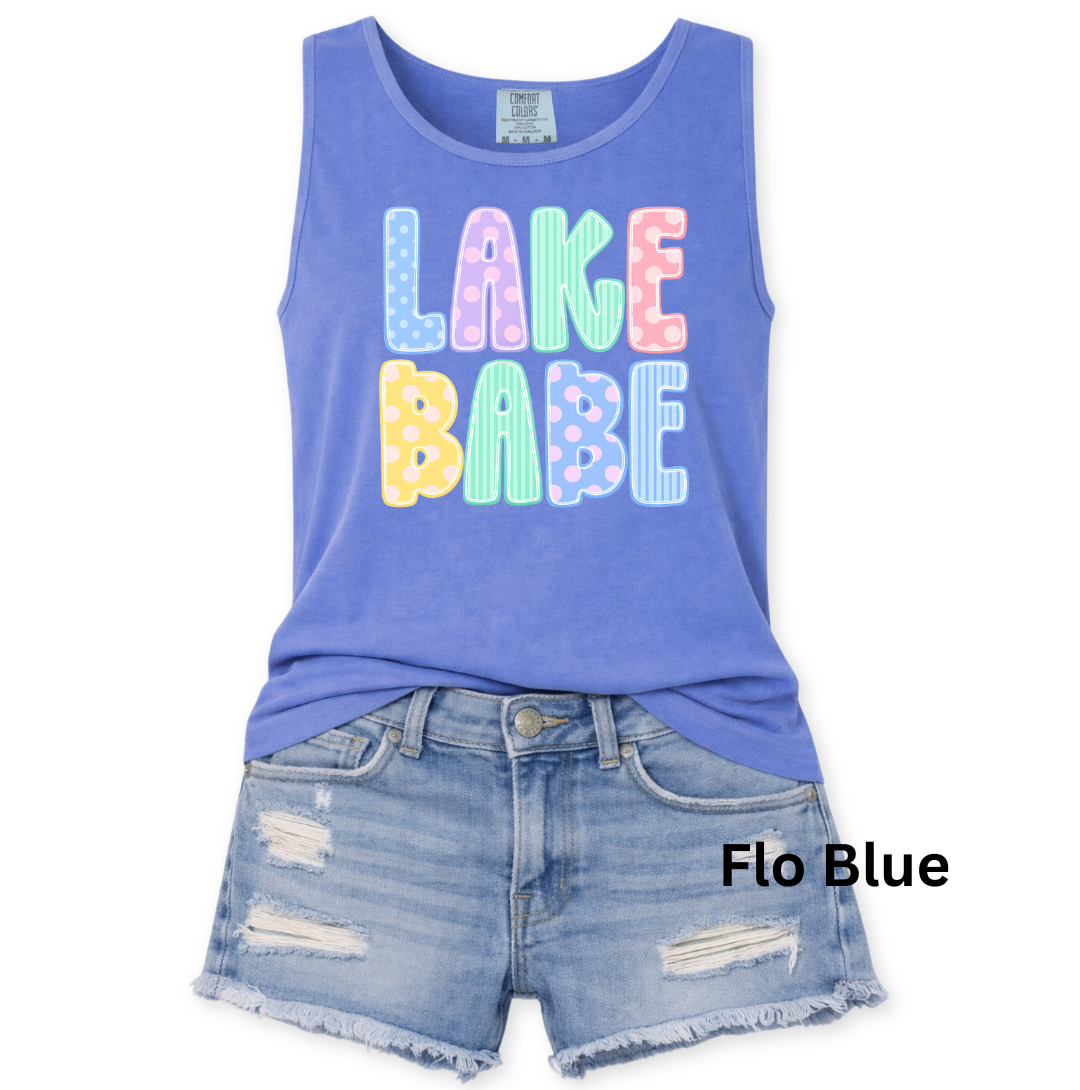 LAKE BABE POLKADOT GRAPHIC TANK - COMFORT COLORS - S-3X
