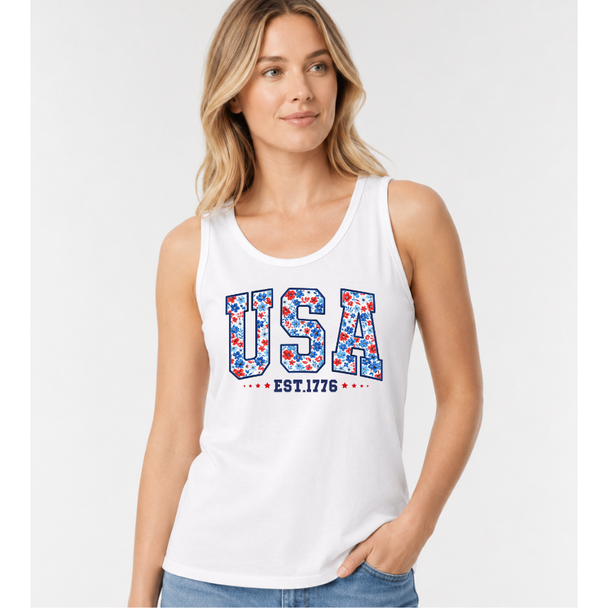 FINAL SALE TANK*** USA FLORAL