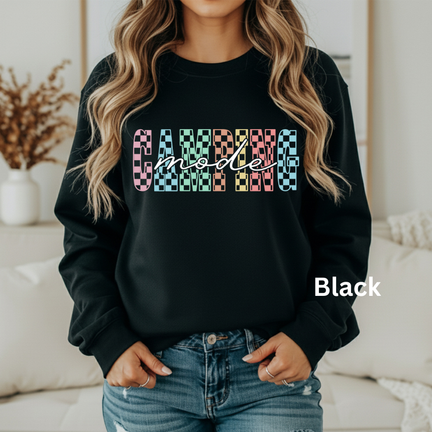 CAMPING MODE CHECKERED SWEATSHIRT