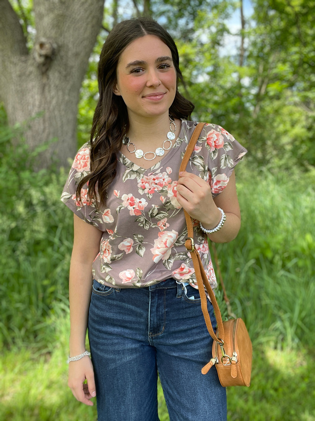 DARK MAUVE FLORAL BUTTER SOFT TOP