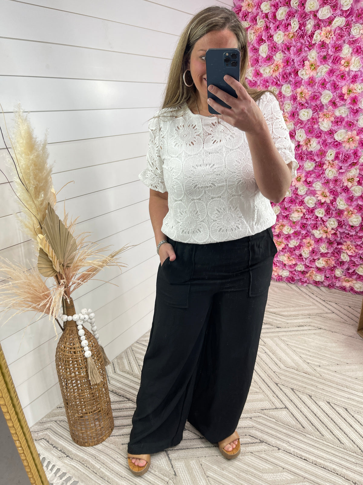 BLACK TRUE WAIST TROUSER PANT