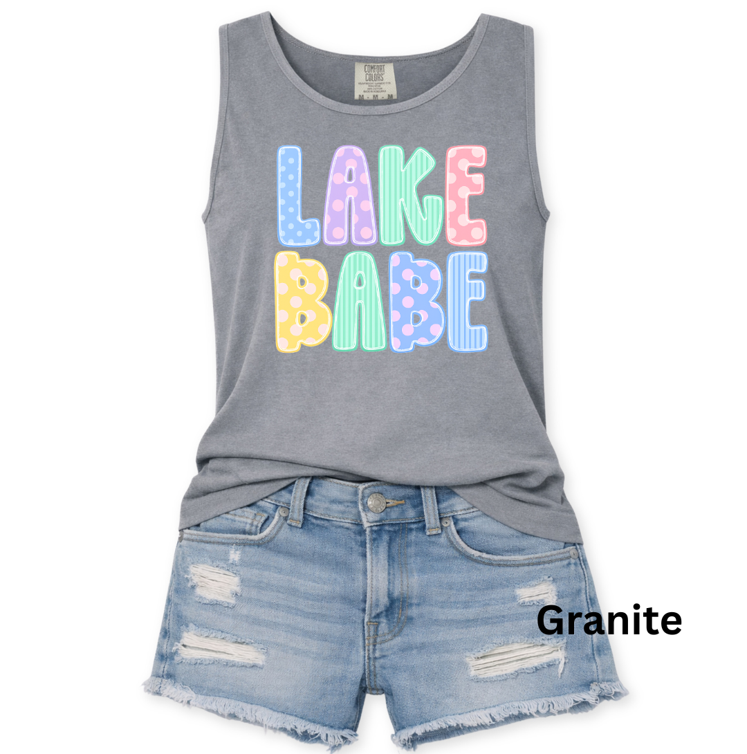LAKE BABE POLKADOT GRAPHIC TANK - COMFORT COLORS - S-3X