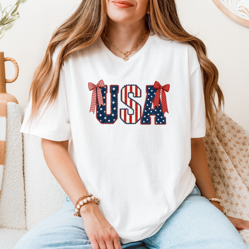 **FINAL SALE**  USA NAVY/STAR STRIPED BOW