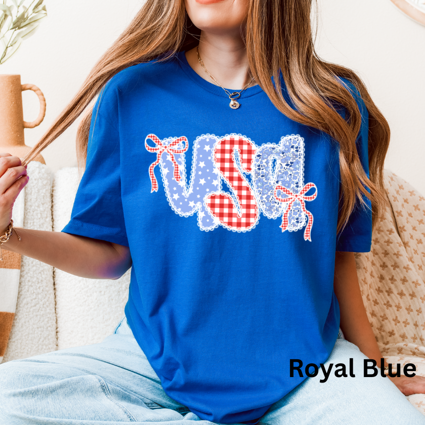 USA QUILTED GRAPHIC TEE