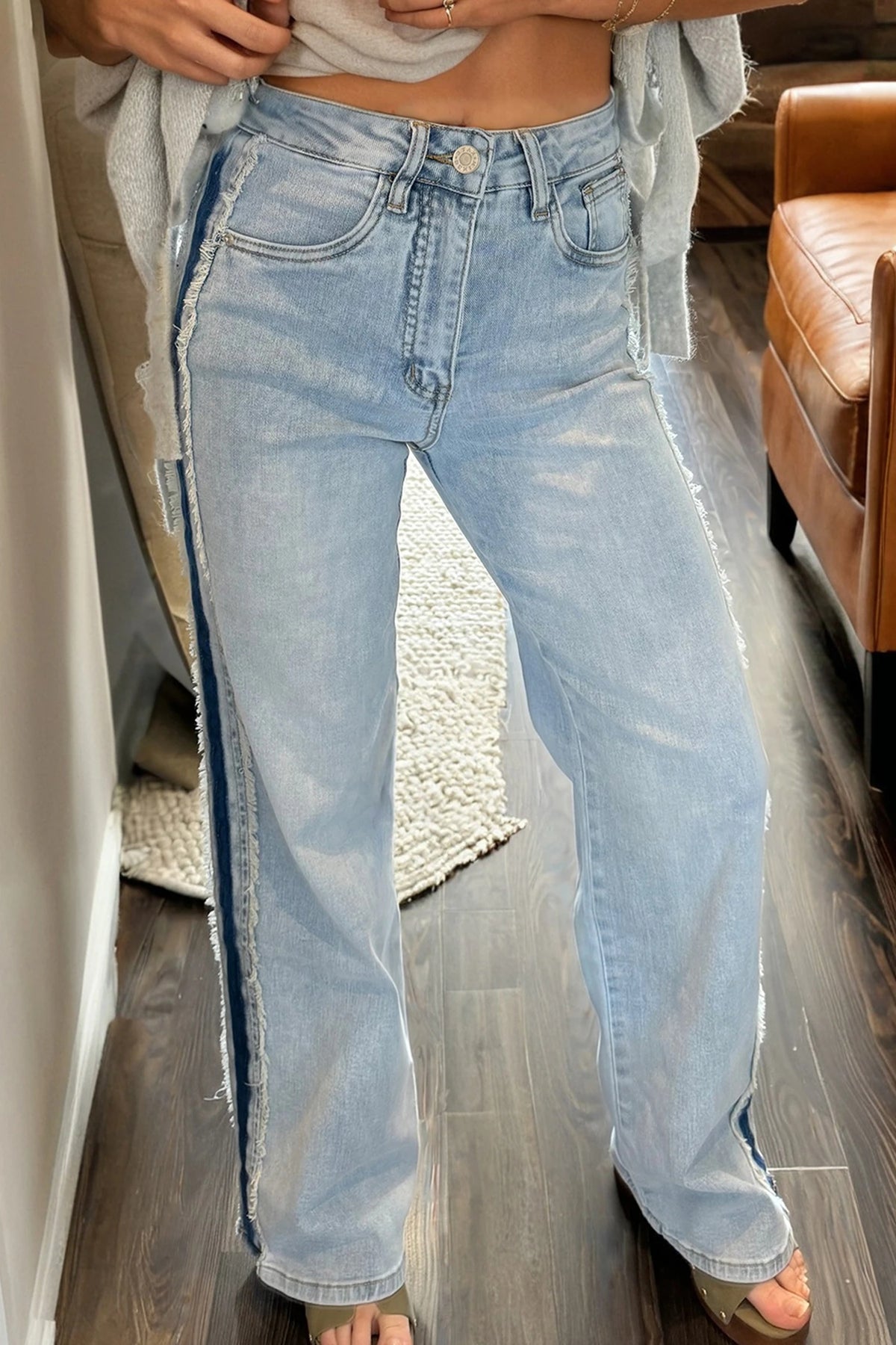 CONTRAST STRIPED FREY SHIFT JEANS