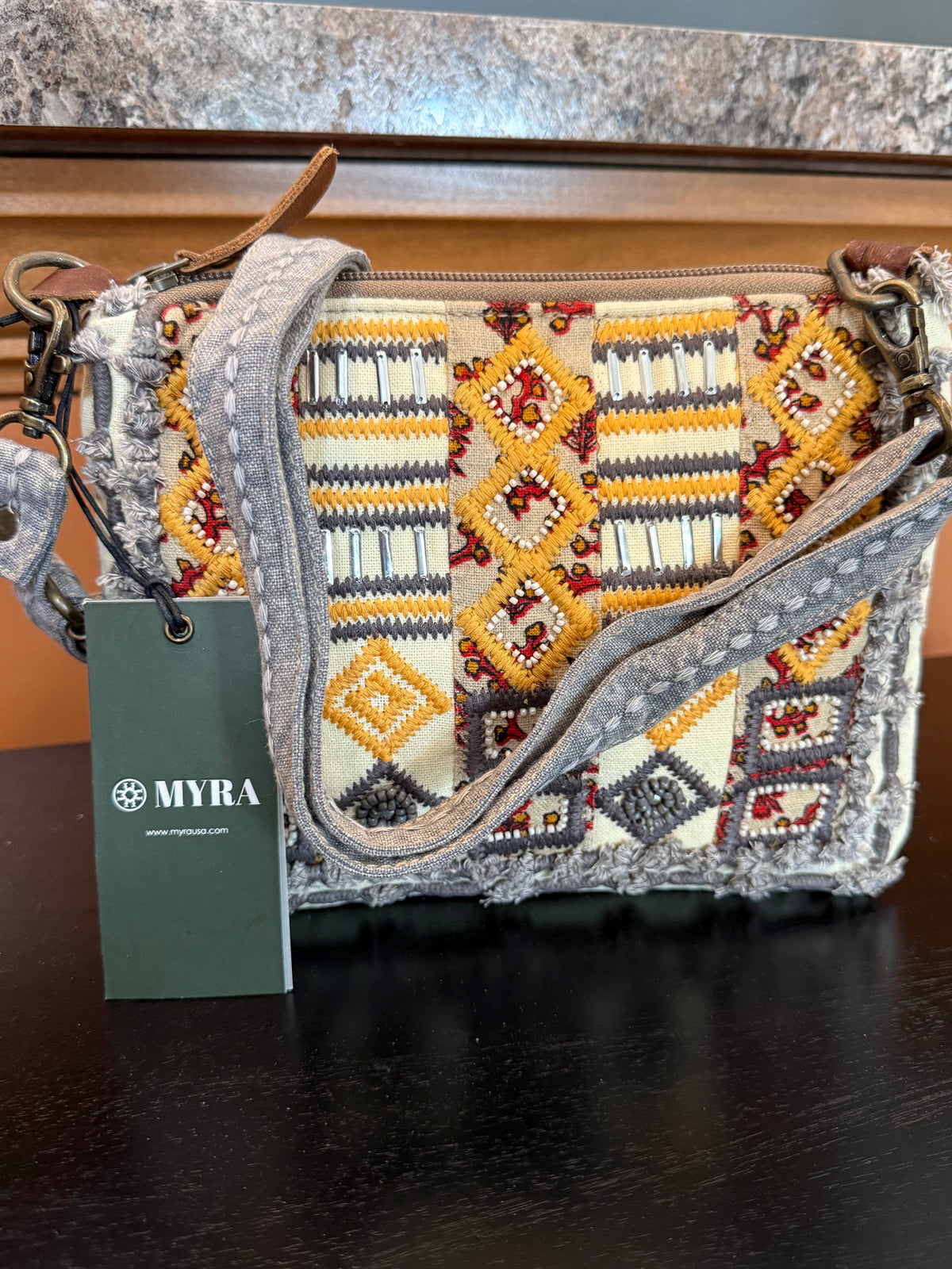 MYRA Bohemian Tapestry Crossbody Bag —