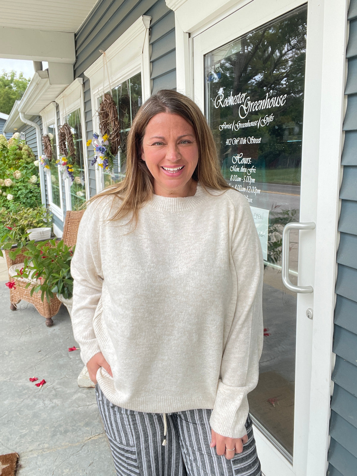 OATMEAL High-Low Hem, Long Sleeve, Super Soft, Oversized LIGHT WEIGHT SWEATER