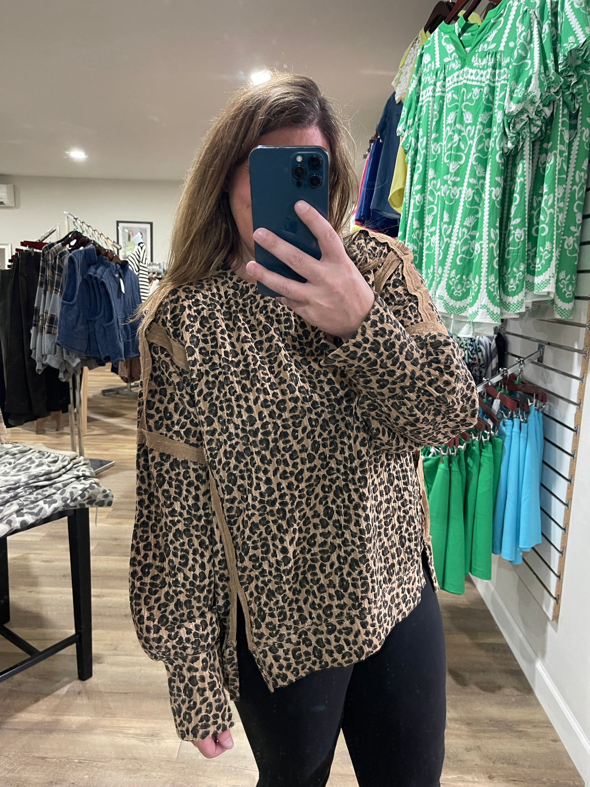 ANIMAL PRINT OVERSIZED KNIT TOP
