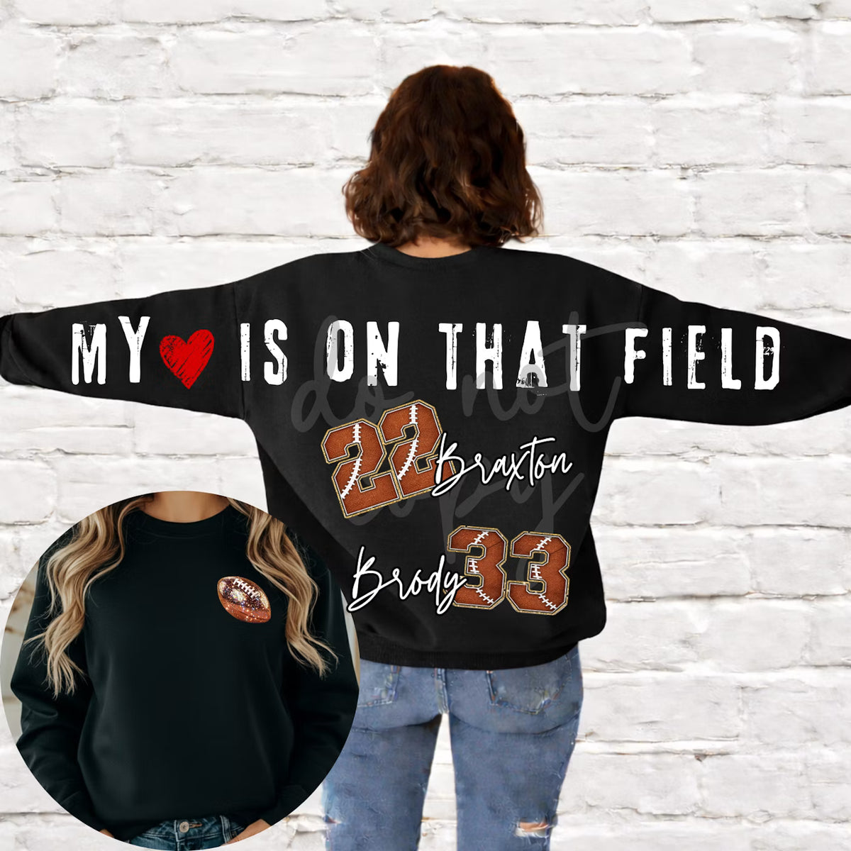 CUSTOM MY HEART IS ON THE FIELD SWEATSHIRT