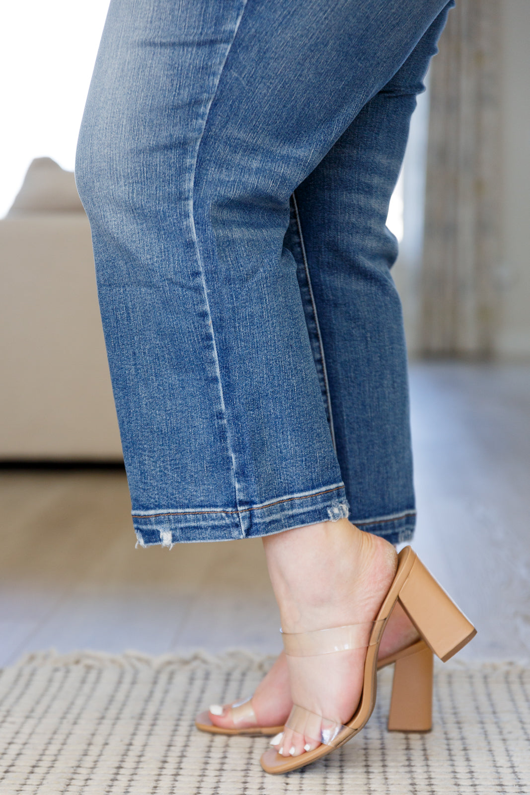 Judy Blue Betty High Rise Vintage Wash Wide Leg Crop Jeans