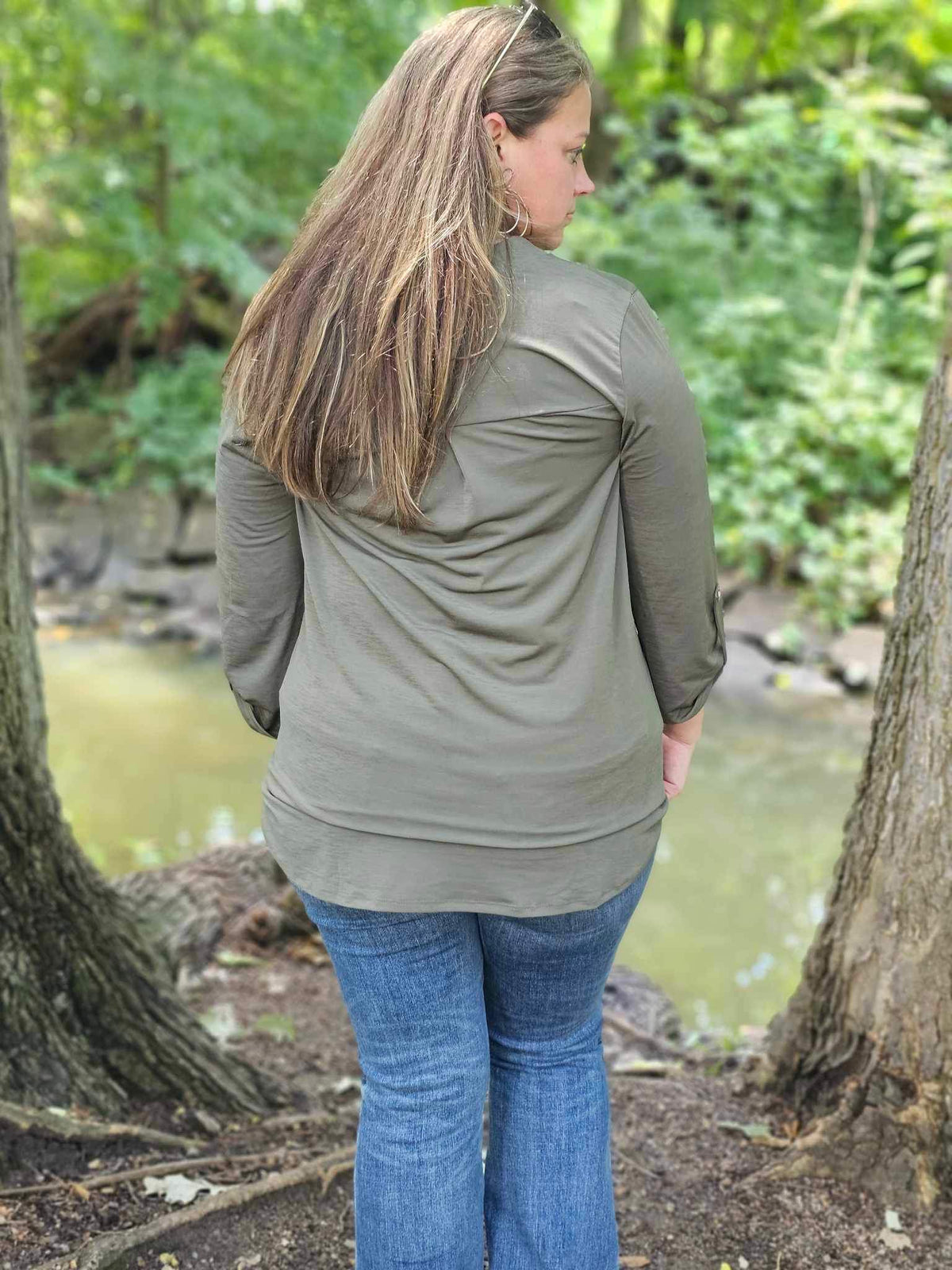 OLIVE LIZZY 3/4 SLEEVE TOP