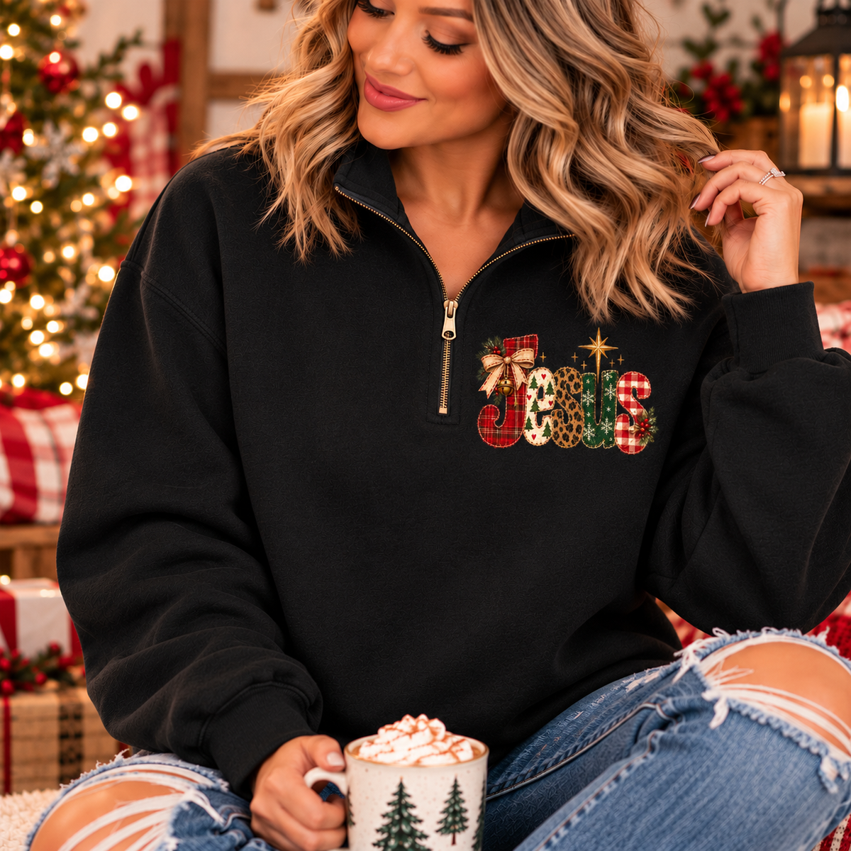Quilted Jesus Quarter Zip