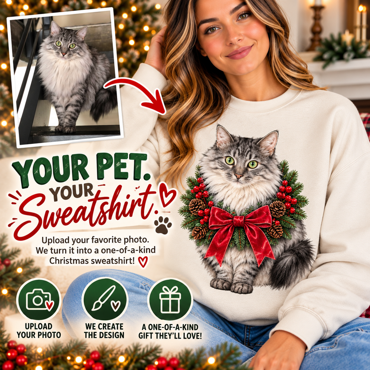 CUSTOM HOLIDAY PET SWEATSHIRT