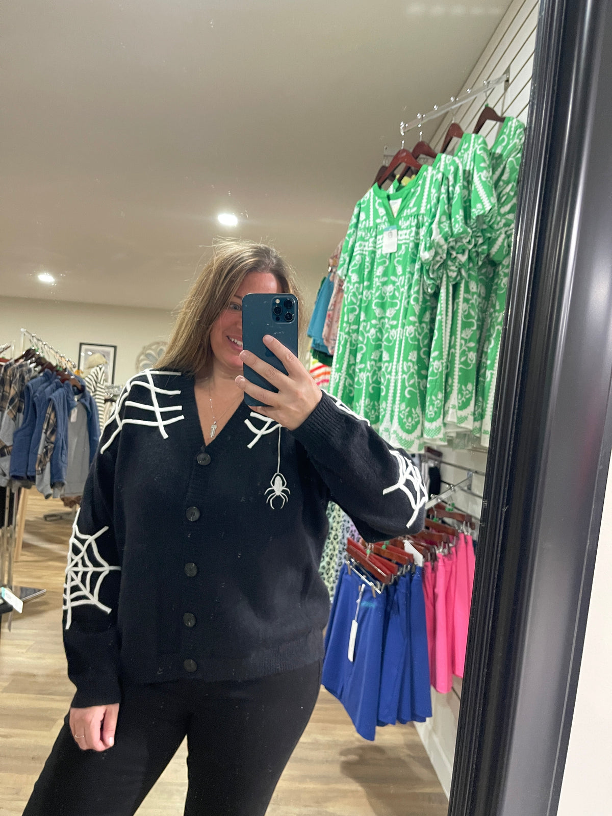 BLACK SPIDER WEB SWEATER/CARDIGAN
