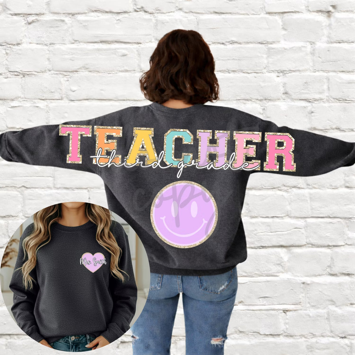 TEACHER BIG LETTER SWEATSHIRT