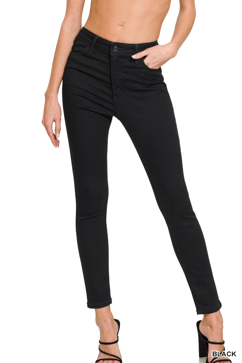 BLACK HIGH WAIST SKINNY LEGGING JEANS