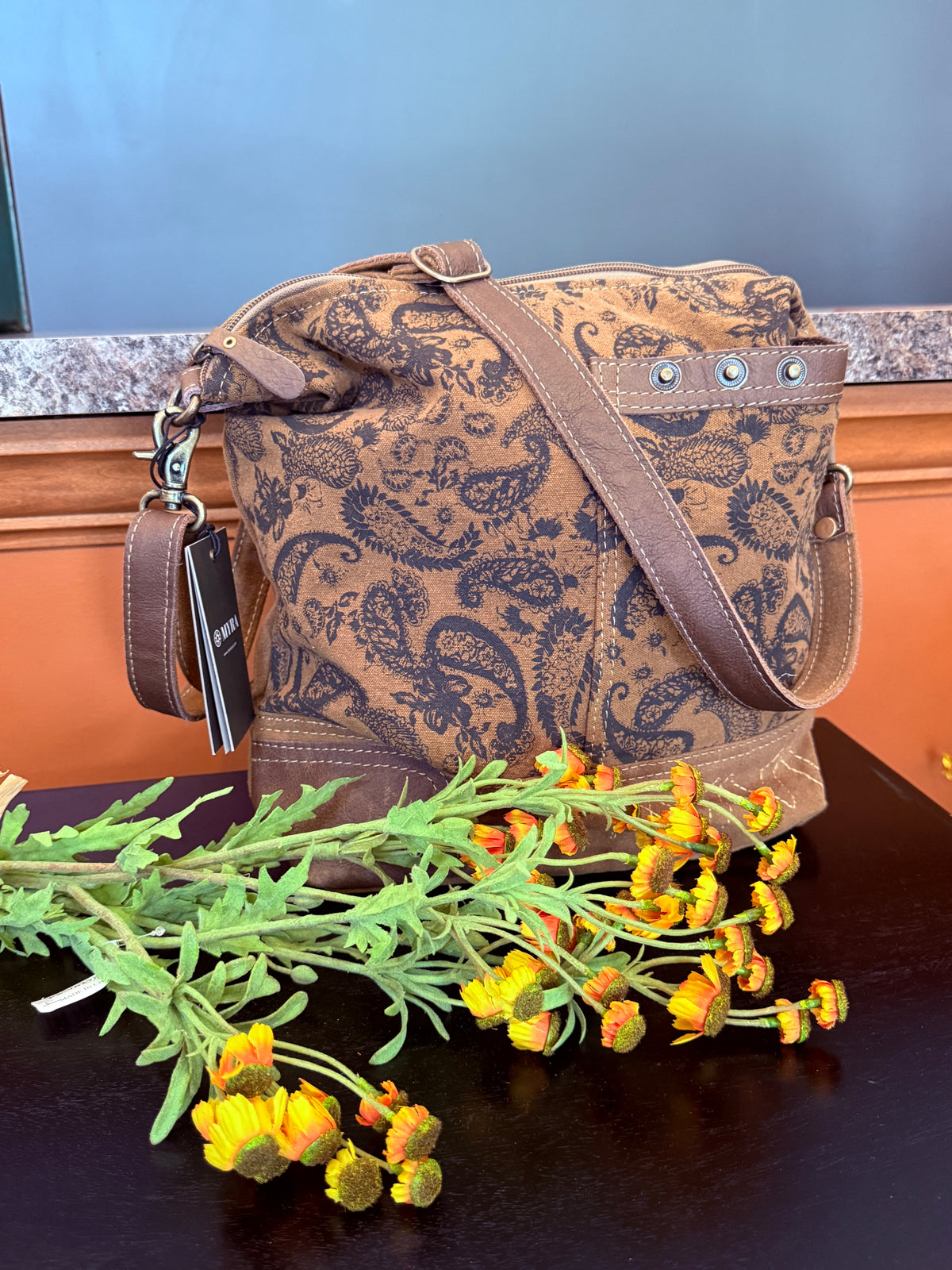 Wild Paisley Upcycled Canvas Concealed Carry Bag —