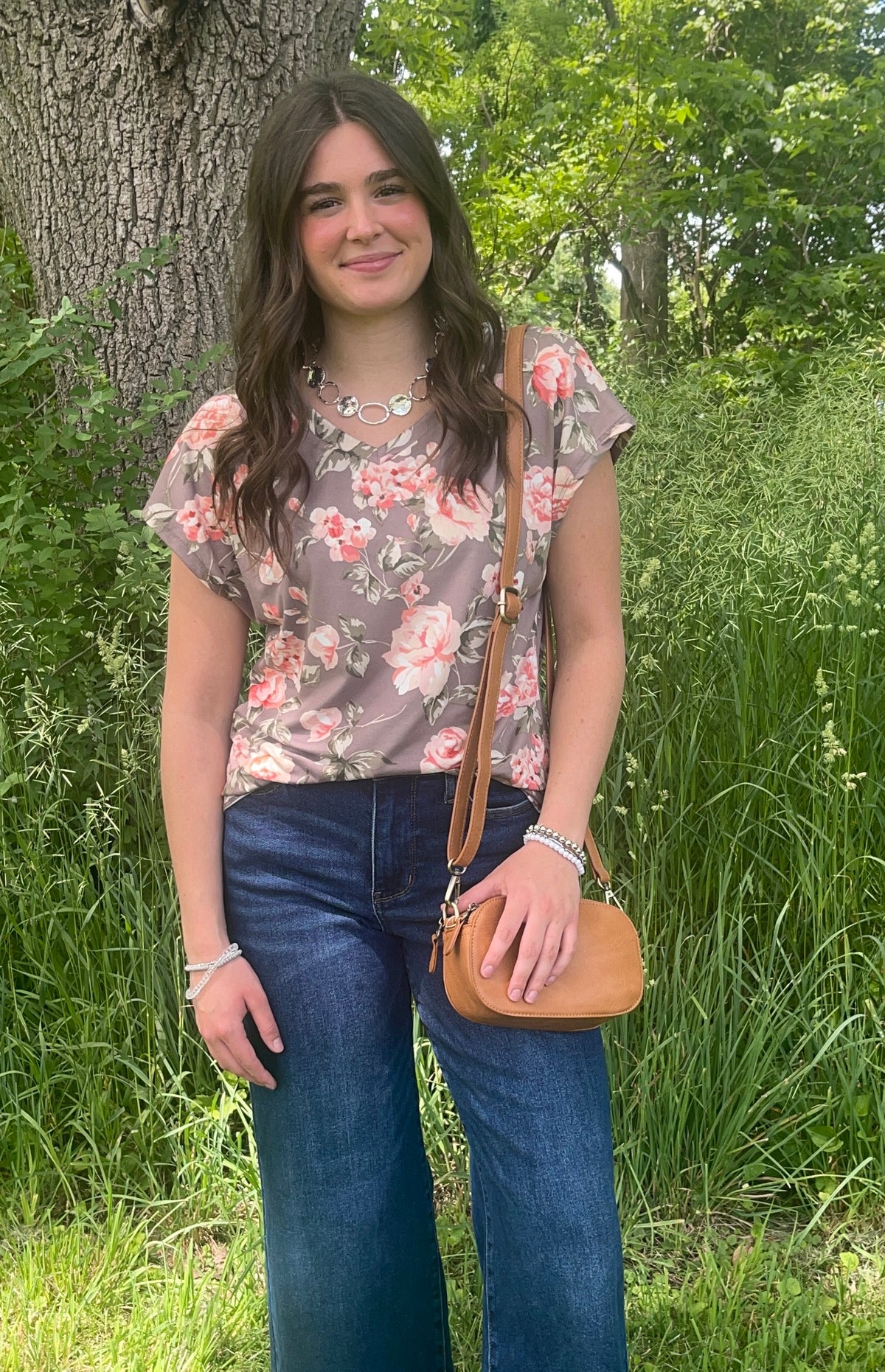 DARK MAUVE FLORAL BUTTER SOFT TOP