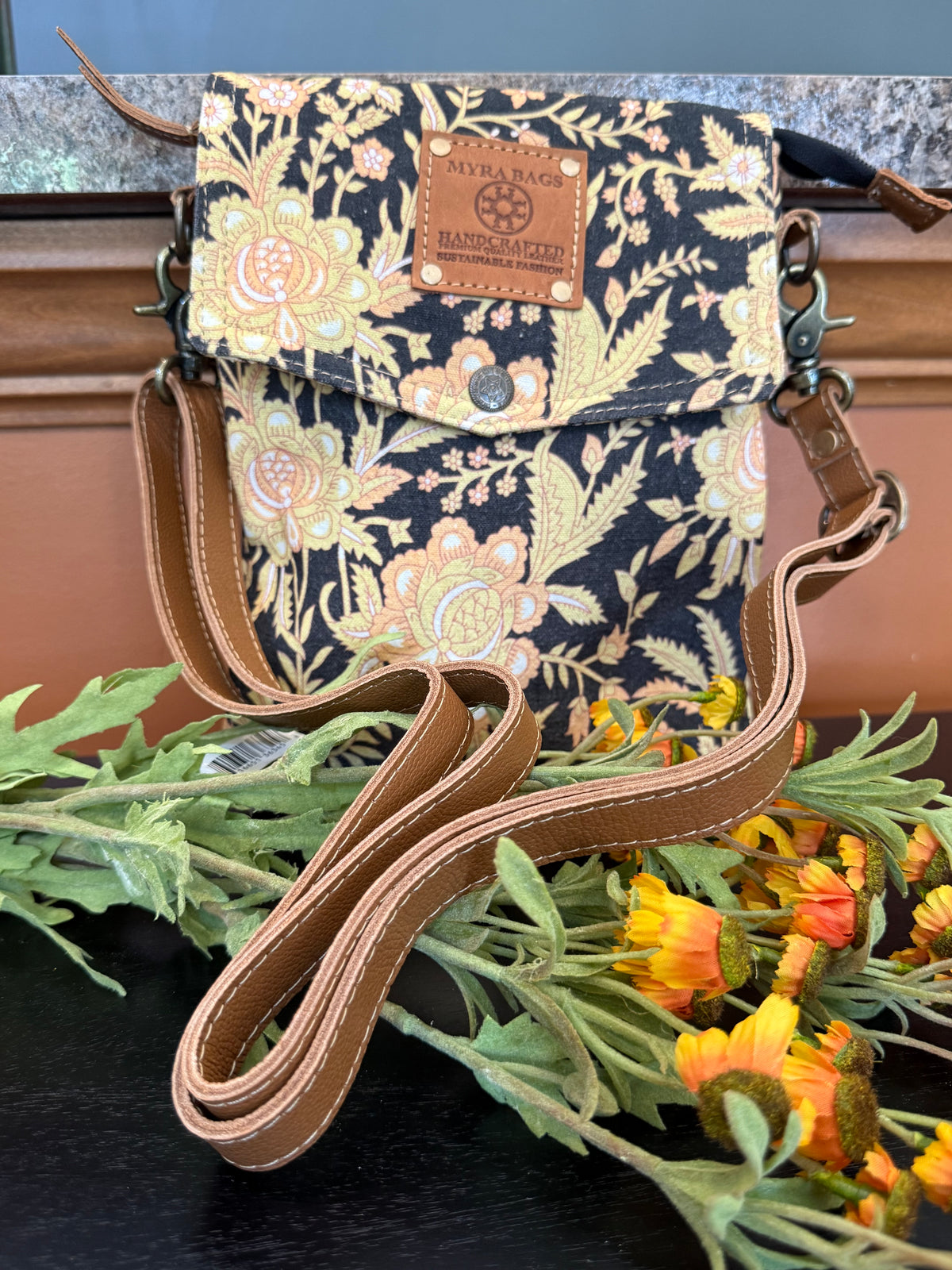 MYRA Sunlit Grove Crossbody Bag — Golden Noir