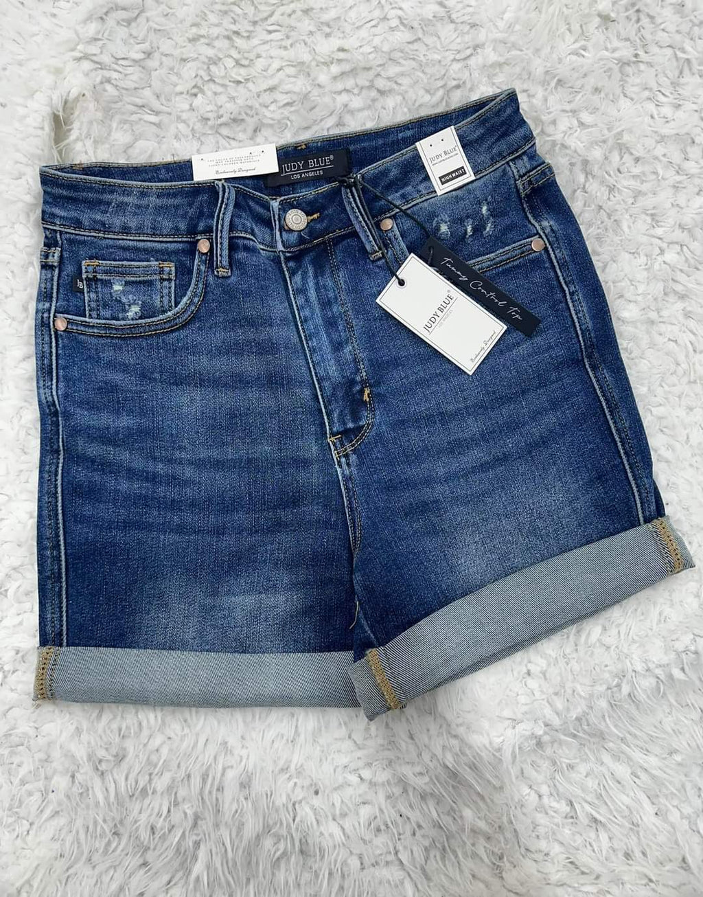 JUDY BLUE TUMMY CONTROL CUFFED SHORTS