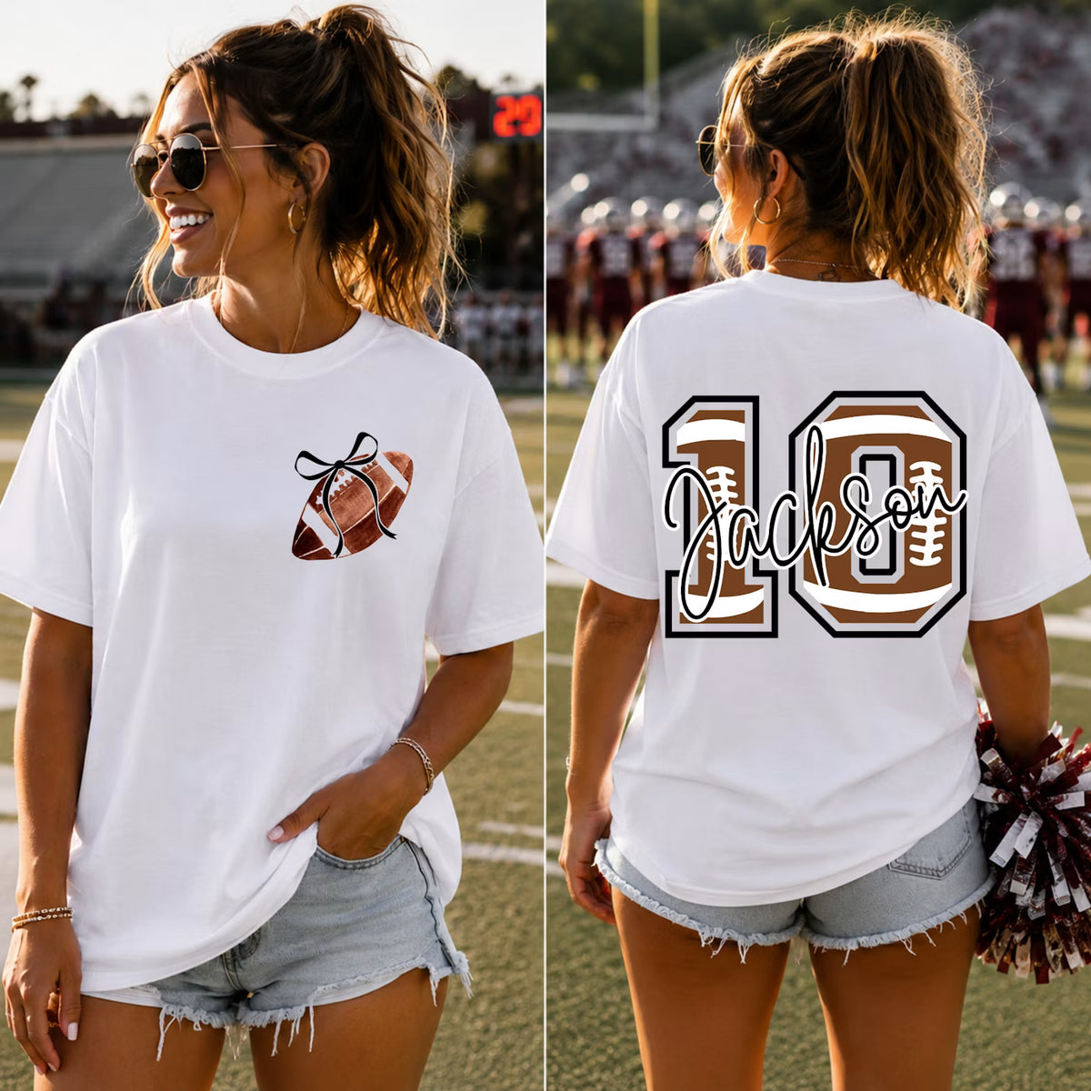 CUSTOM FOOTBALL NUMER TEE SHIRT - COMFORT COLORS
