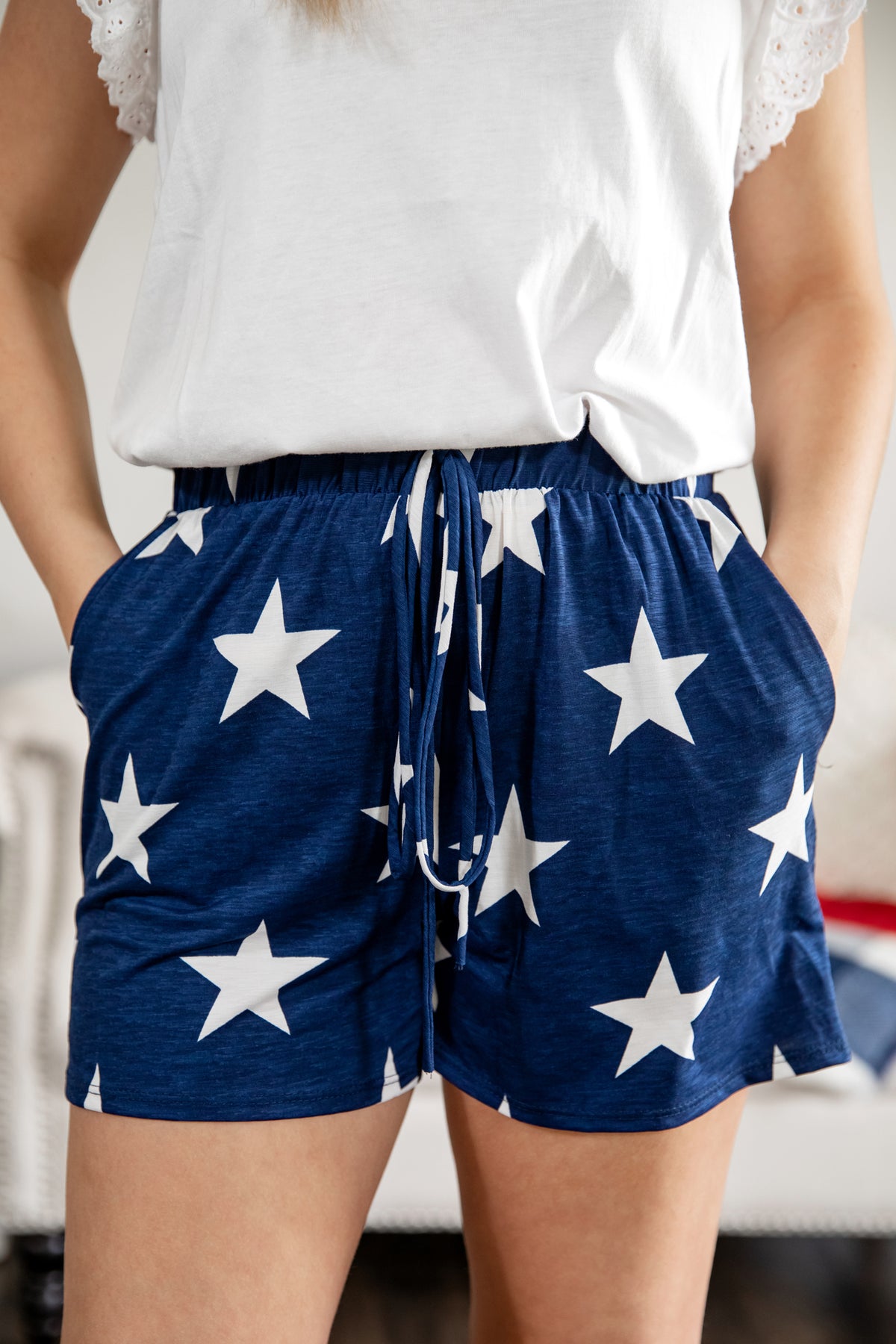 NAVY STAR ELSATIC BAND SHORTS