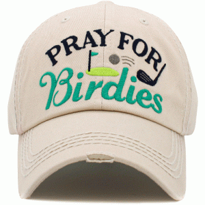 CREAM PRAY FOR BIRDIES HAT