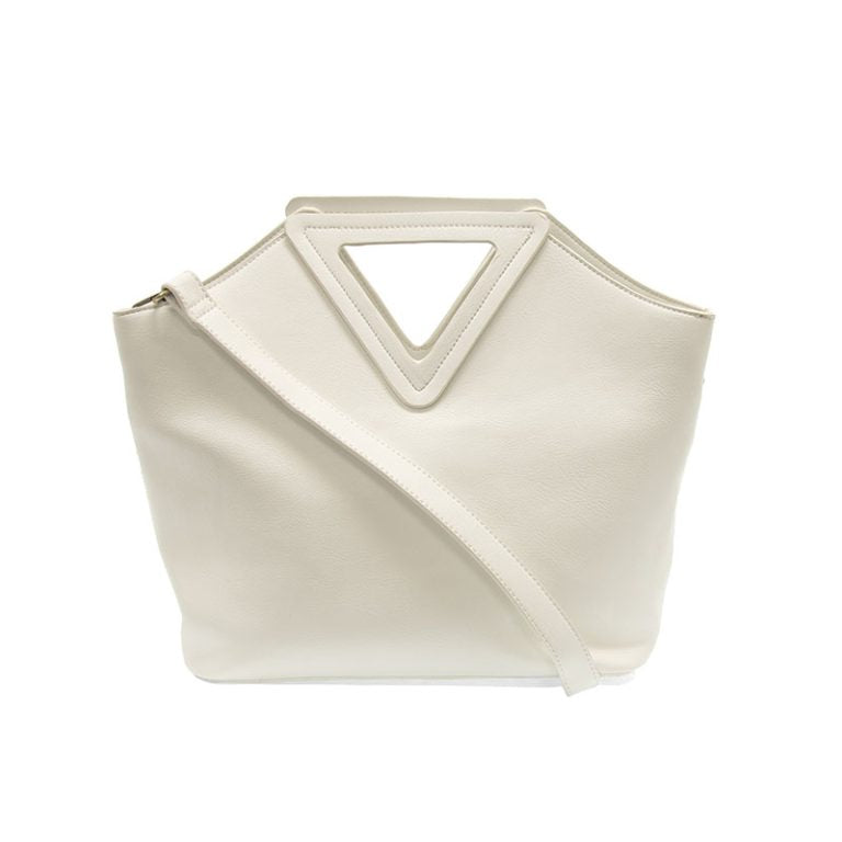 WHITE SOPHIE TRIANGLE HANDLE BAG