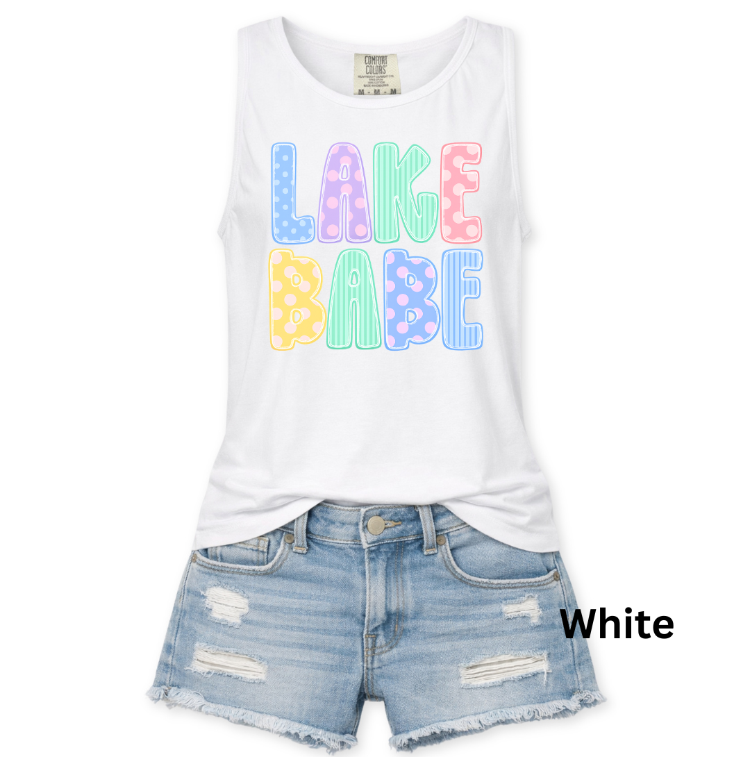 LAKE BABE POLKADOT GRAPHIC TANK - COMFORT COLORS - S-3X