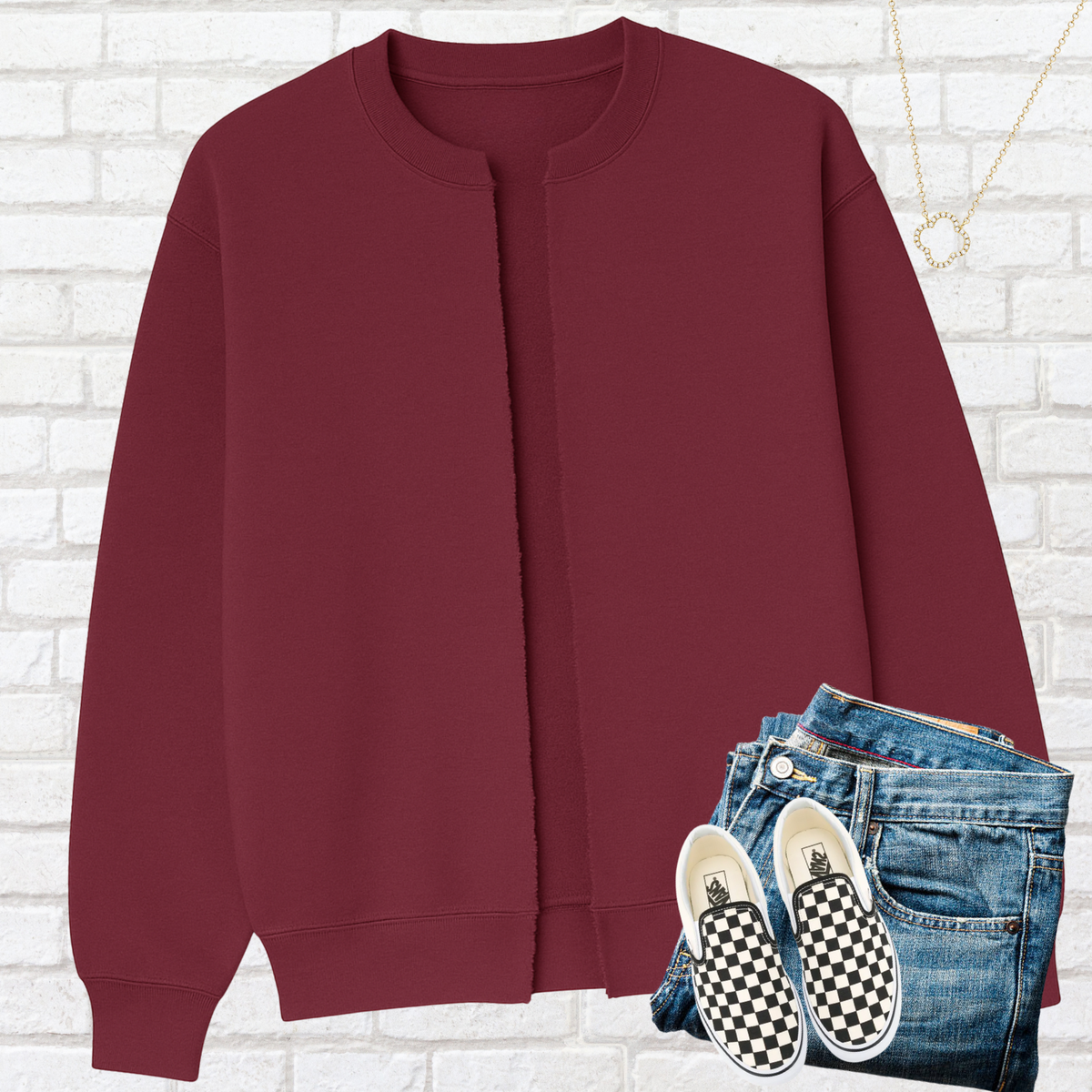 SCHOOL SPIRIT SPLIT SWEATSHIRT CARDIGAN