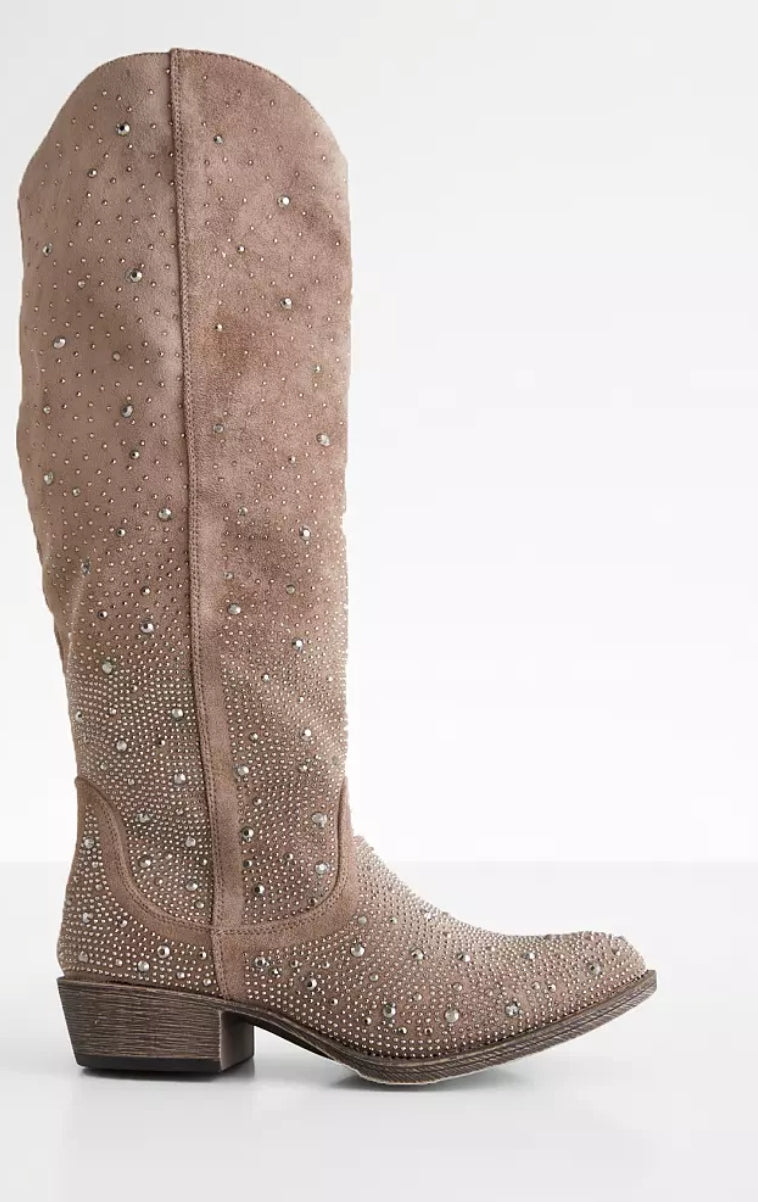 VERY G CRYSTAL WIDE CALF BOOTS