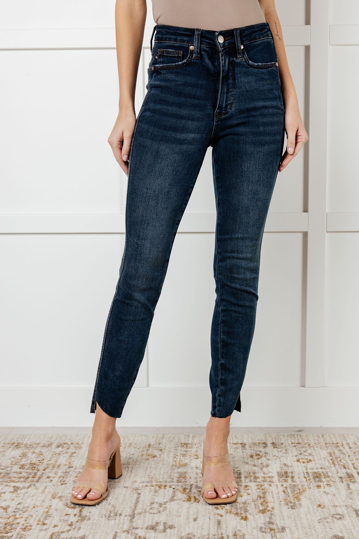 Judy Blue Tessa High Rise Control Top Step Hem Skinny Jeans