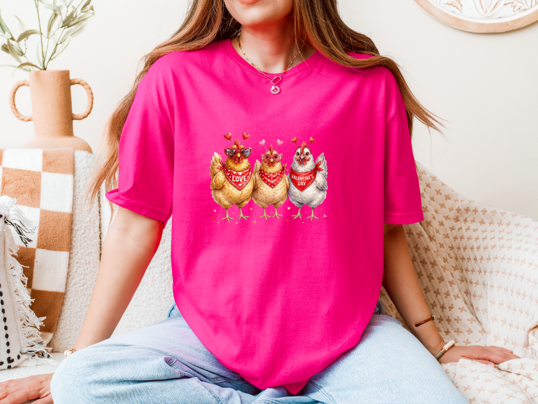 VALENTINE CHICKENS TEE/SWEATSHIRT S-4XL