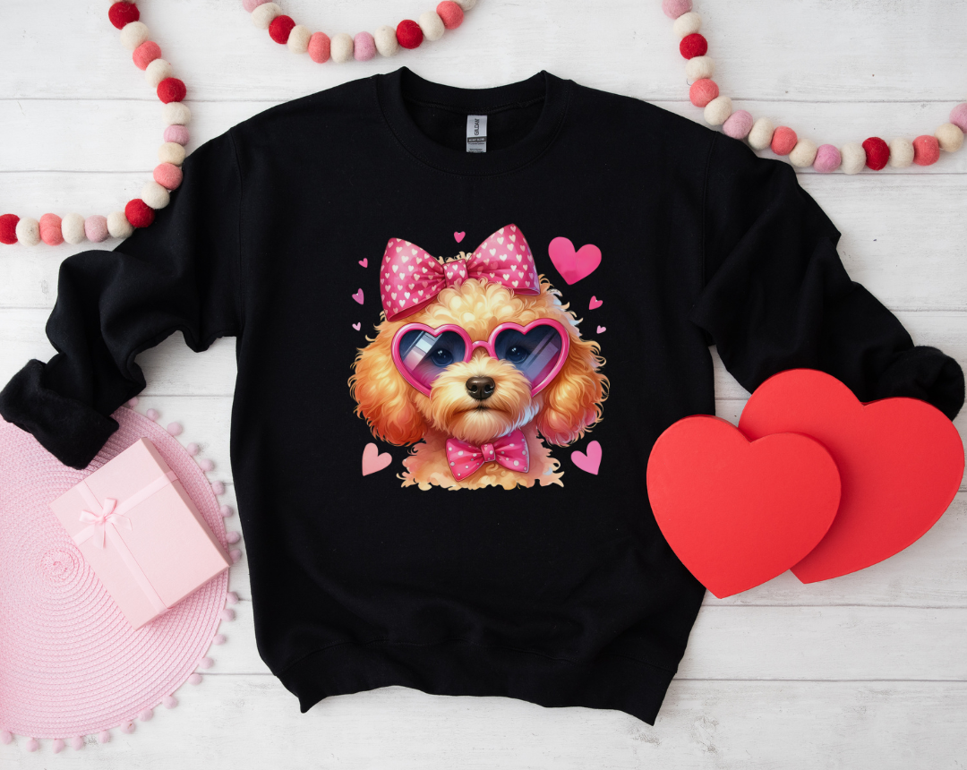 VALENTINE DOG - 25 BREEDS - BLACK TEE SHIRT S-4XL