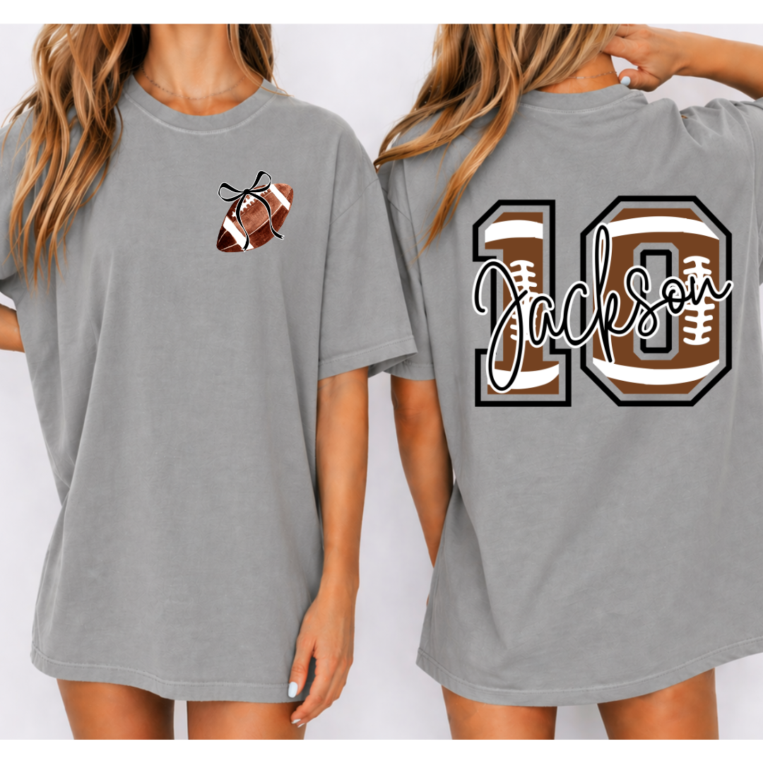 CUSTOM FOOTBALL NUMER TEE SHIRT - COMFORT COLORS