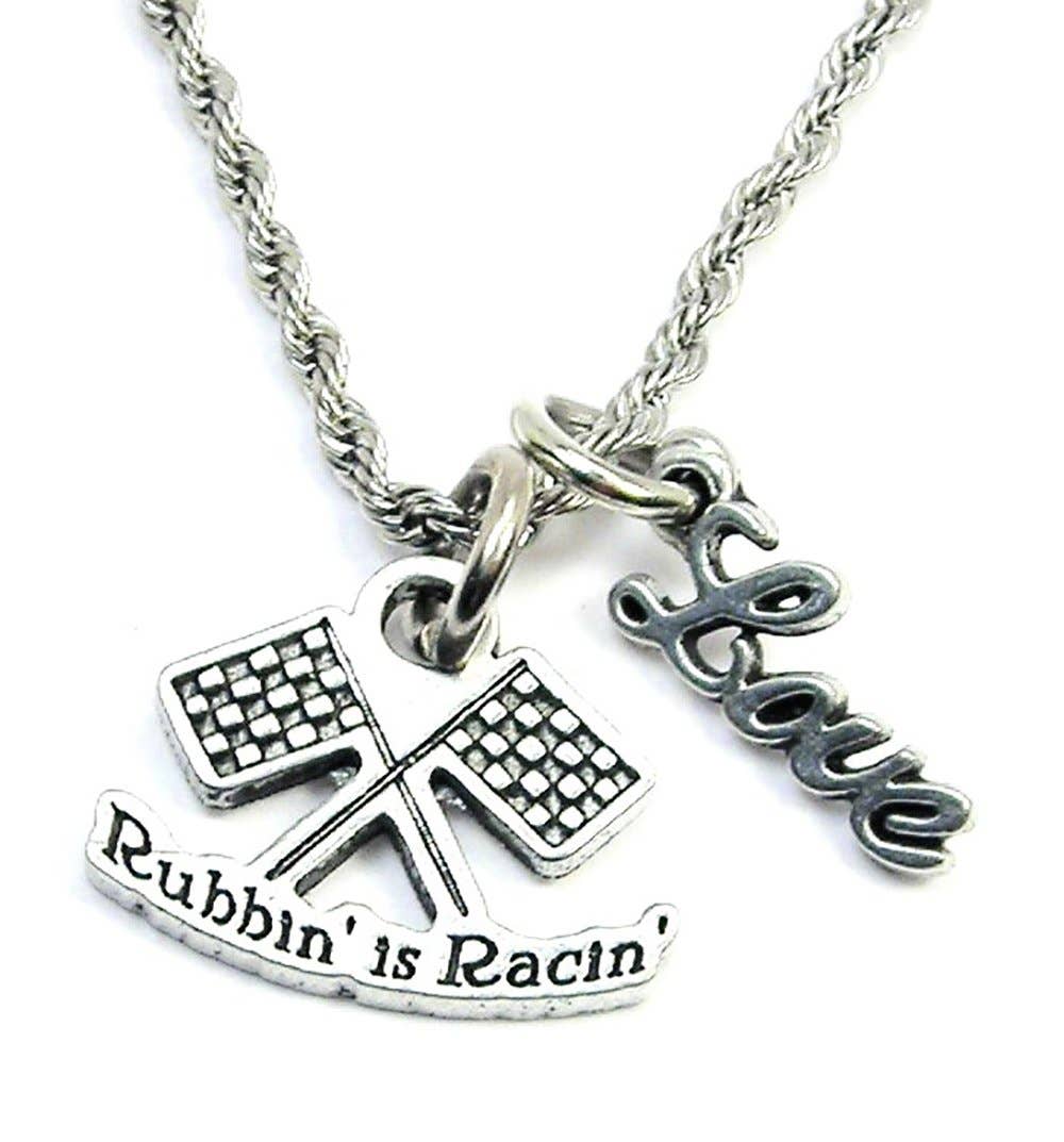 Chubby Chico Charms - Rubbin' Is Racin' Flags Rope Necklace With Love Street Race