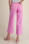 PINK BUTTON FRONT WIDE LEG STRETCH JEAN