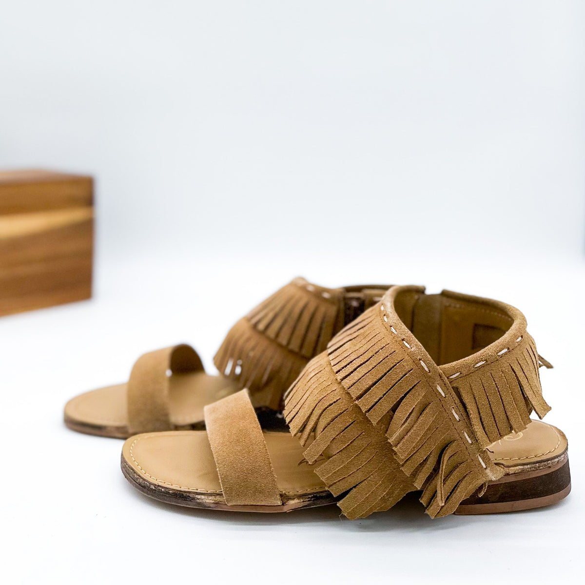 Fringe Star Sandal in Tan